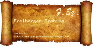 Freiberger Szabina névjegykártya